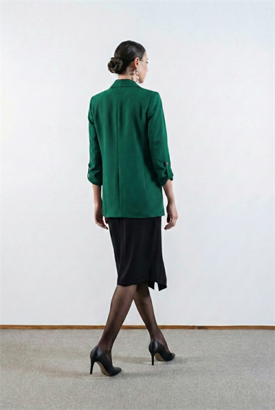 Medarda Salaş Krep Ceket YEŞİL