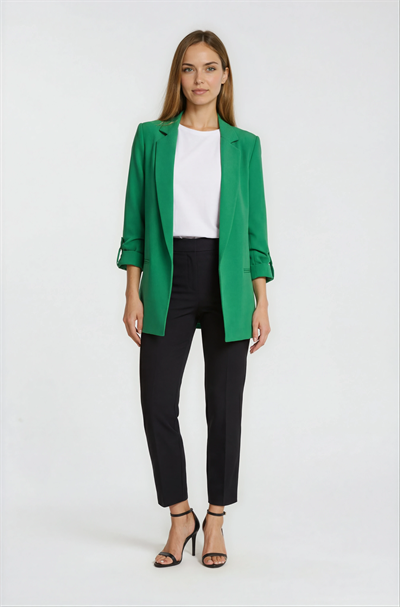 Medarda Salaş Krep Ceket YEŞİL