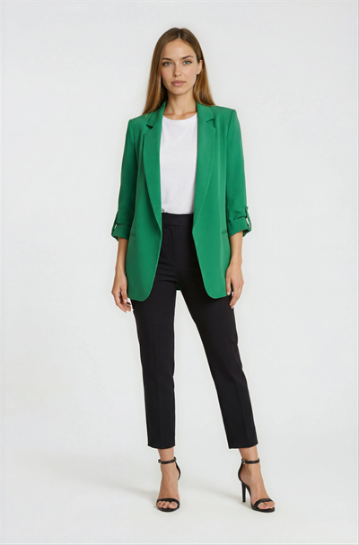 Medarda Salaş Krep Ceket YEŞİL