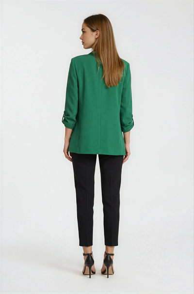 Medarda Salaş Krep Ceket YEŞİL