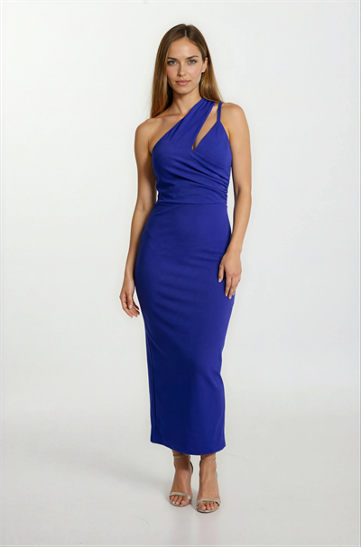 Naomi Tek Kol Yırtmaçlı Uzun Abiye Elbise SAKS