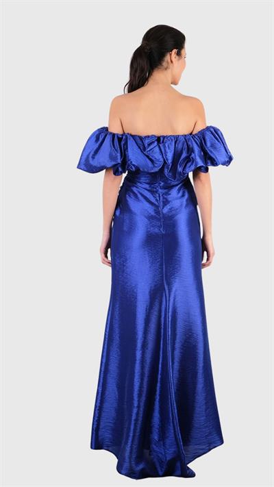 Oleandro Kayık Yaka Omuz Açık Uzun Abiye Elbise SAKS