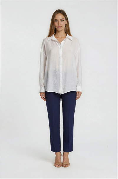 Önden Düğmeli Oversize Gömlek EKRU