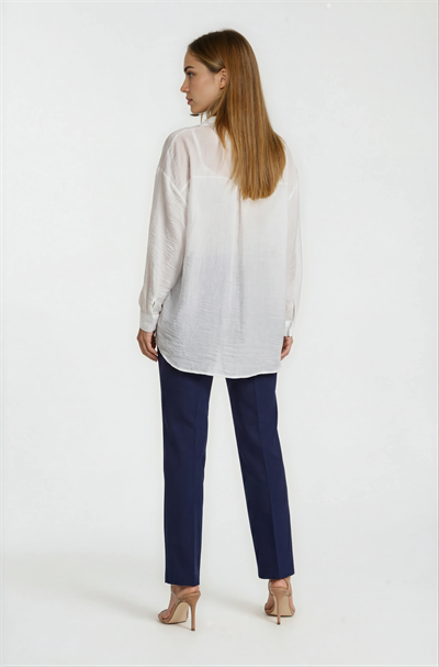 Önden Düğmeli Oversize Gömlek EKRU