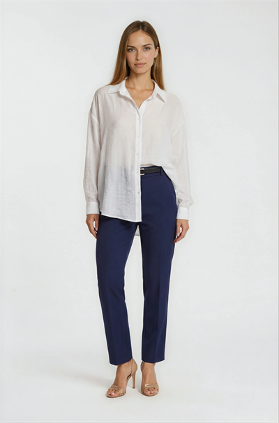 Önden Düğmeli Oversize Gömlek EKRU