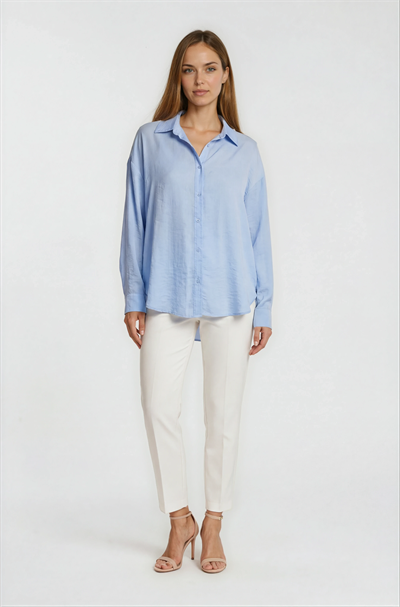 Önden Düğmeli Oversize Gömlek MAVİ