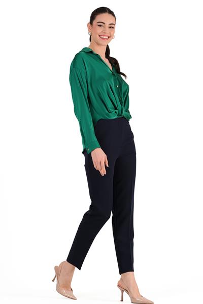 Orana Havuç Kemersiz Dar Paça Pantolon LACİVERT