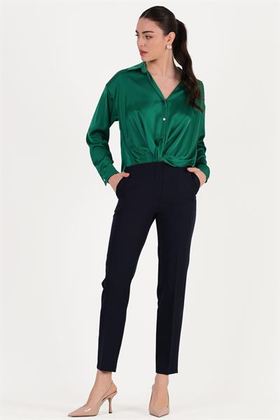 Orana Havuç Kemersiz Dar Paça Pantolon LACİVERT