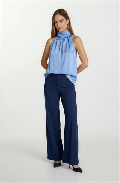 Oresto Düşük Bel Lastikli İspanyol Paça Pantolon LACİVERT