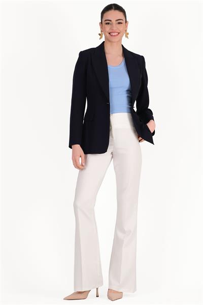 Oretta Yüksek Bel İspanyol Paça Pantolon EKRU