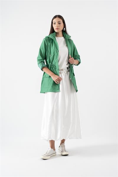 Orieldo Beli Lastikli Balon Etek BEYAZ