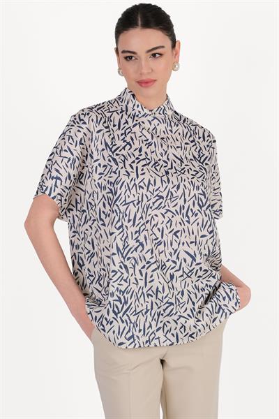 Oriello Dik Yaka Yarasa Kol Salaş Bluz LACİVERT