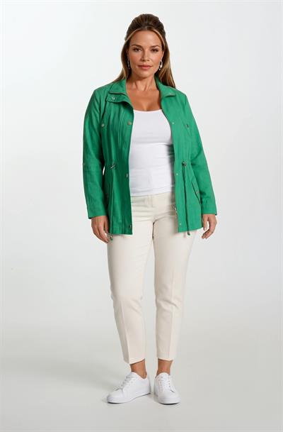 Oriente Dik Yaka Fermuarlı Çıtçıtlı Kaban YEŞİL