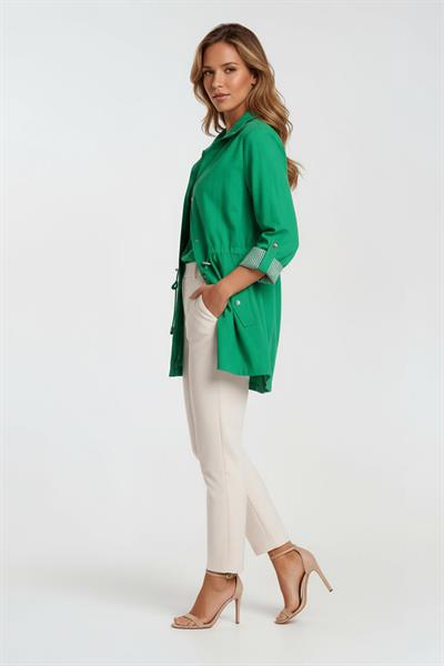 Oriente Dik Yaka Fermuarlı Çıtçıtlı Kaban YEŞİL