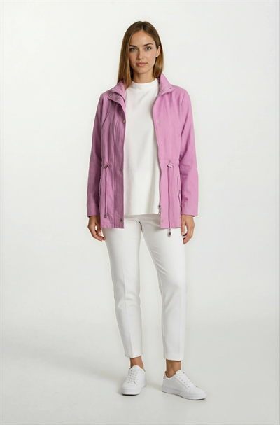 Oriente Dik Yaka Fermuarlı Çıtçıtlı Safari Mont LİLA