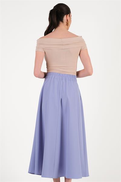 Oringa Arka Bel Lastikli Kloş Etek MAVİ