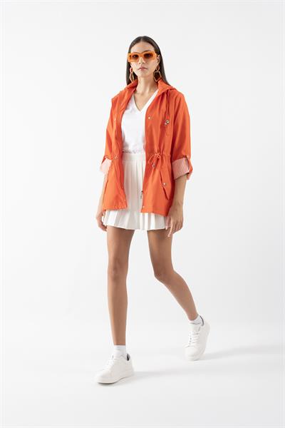 Ormella Pileli Mini Etek EKRU