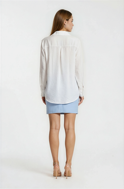 Oronzia Klasik Krep Mini Etek MAVİ