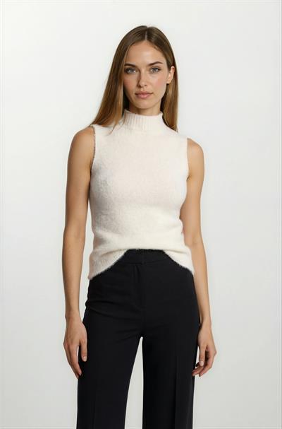 Ottavilla Yarım Balıkçı Kolsuz Triko EKRU