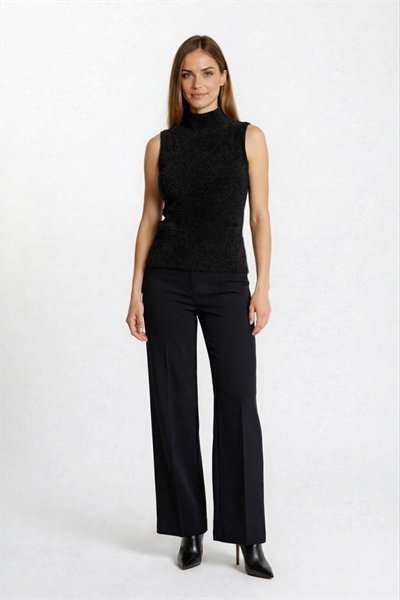 Ottavilla Yarım Balıkçı Kolsuz Triko SİYAH