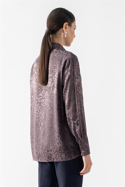 Ottelma Klasik Yaka Jakarlı Gömlek KAHVE