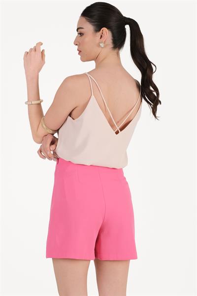 Paridina Önü Düğme Detaylı Mini Şort FUŞYA
