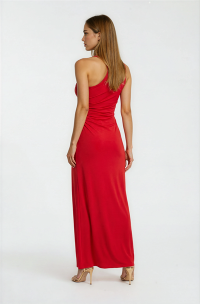 Pasini Tek Omuz Yan Pencere Detaylı Elbise KIRMIZI