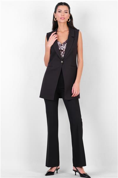 Pazira Gömlek Yaka Tek Düğme Yelek SİYAH