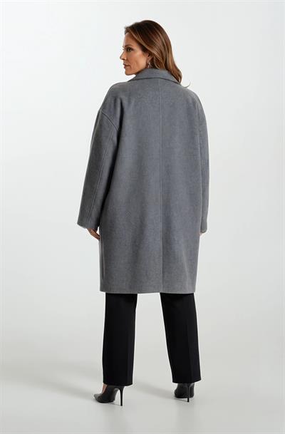 Perpetuo Kruvaze Oversıze Yandan Cepli Kaban GRİ