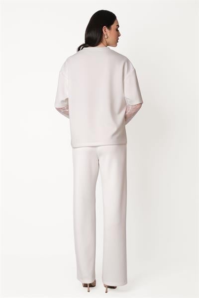 Persilio Beli Lastikli Bol Paça Pantolon EKRU