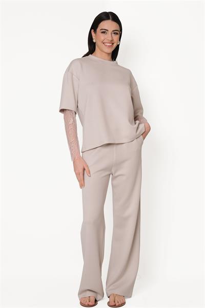 Persilio Beli Lastikli Bol Paça Pantolon TAŞ