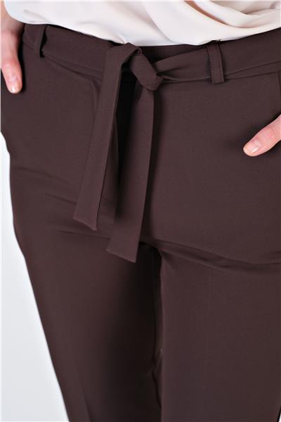 Peters Bel Kuşaklı Dar Paça Pantolon KAHVE