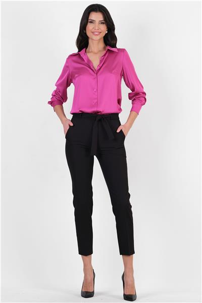 Peters Bel Kuşaklı Dar Paça Pantolon SİYAH