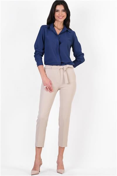 Peters Bel Kuşaklı Dar Paça Pantolon TAŞ