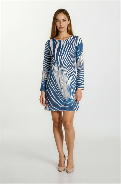 Porsenna Yuvarlak Yaka İspanyol Kol Elbise LACİVERT