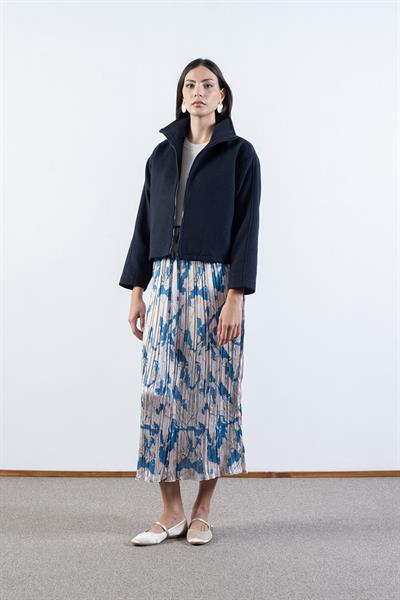 Prosperino Dik Yaka Önden Fermuarlı Mont LACİVERT