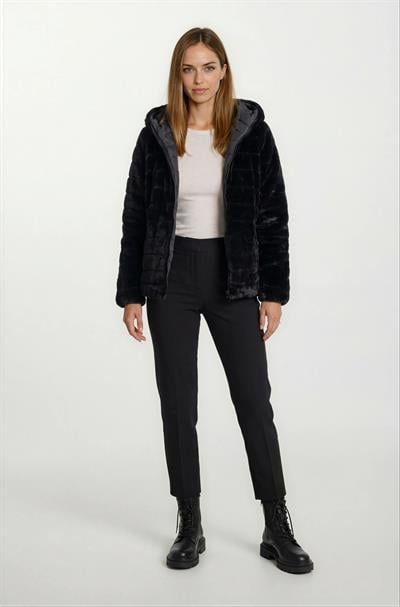 Ranuccio Çift Taraflı Kapitoneli Peluş Kapüşonlu Mont SİYAH