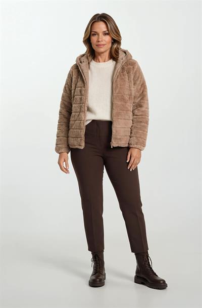 Ranuccio Çift Taraflı Kapitoneli Peluş Kapüşonlu Mont CAMEL