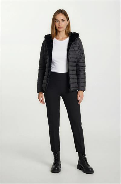 Ranuccio Çift Taraflı Kapitoneli Peluş Kapüşonlu Mont SİYAH