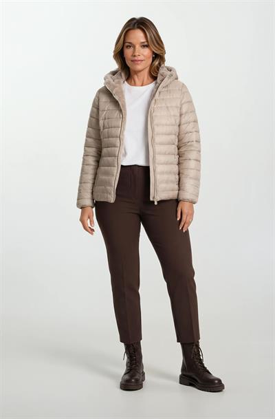 Ranuccio Çift Taraflı Kapitoneli Peluş Kapüşonlu Mont VİZON