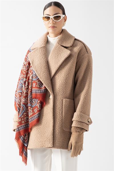 Renuccio Kruvaze Yandan Cepli Salaş Kaban CAMEL