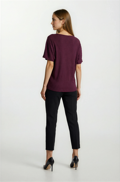 Riniero Kayık Yaka Kısa Kol Triko BORDO