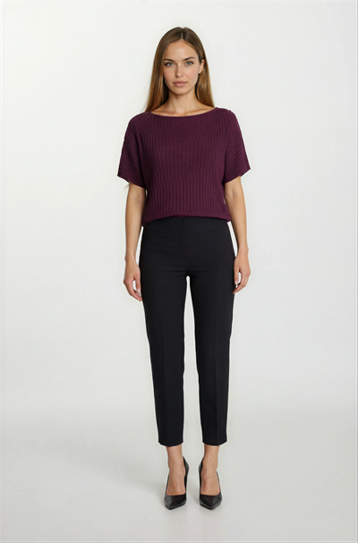 Riniero Kayık Yaka Kısa Kol Triko BORDO