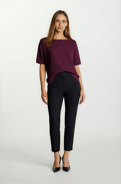 Riniero Kayık Yaka Kısa Kol Triko BORDO