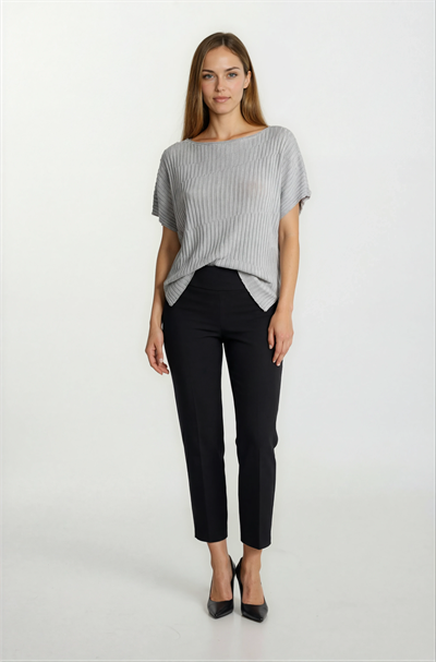 Riniero Kayık Yaka Kısa Kol Triko GRİ