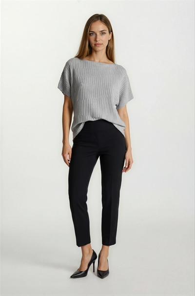 Riniero Kayık Yaka Kısa Kol Triko GRİ