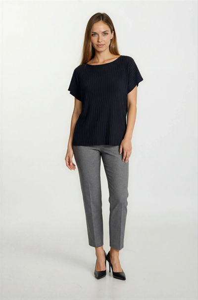 Riniero Kayık Yaka Kısa Kol Triko SİYAH