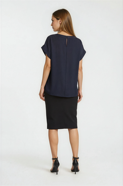 Robası Transparan Puantiyeli  Bluz SİYAH