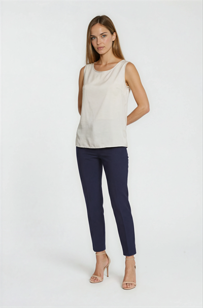 Rocchetti Kolsuz Yuvarlak Yaka Bluz TAŞ