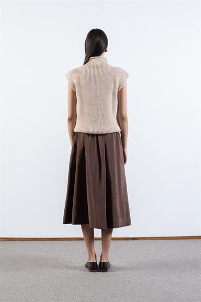 Rockwell Beli Geniş Lastikli Balon Etek KAHVE